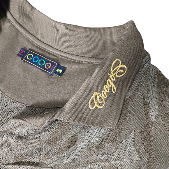 Vintage Coogi Knit Polo Shirt Brown Neutral Textured Logo Y2K Henley Cotton XXXL - Picture 4 of 12